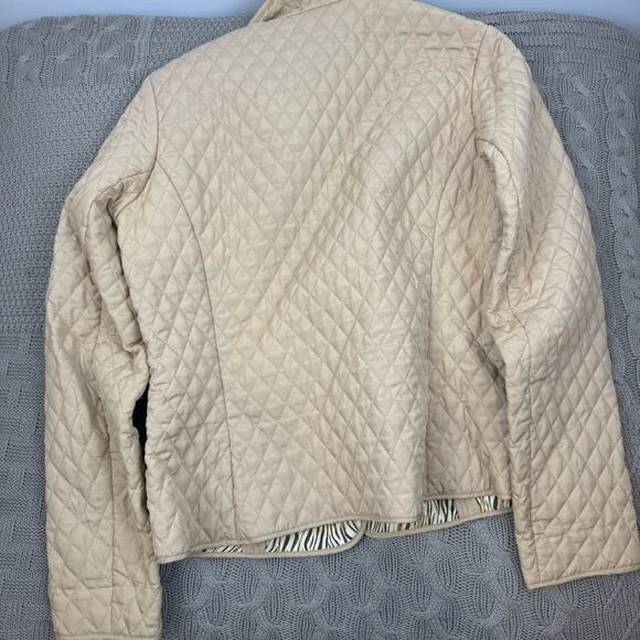 Kim Rogers Beige Quilted Puffer Jacket with Silver Snaps 8 - Picture 8 of 11